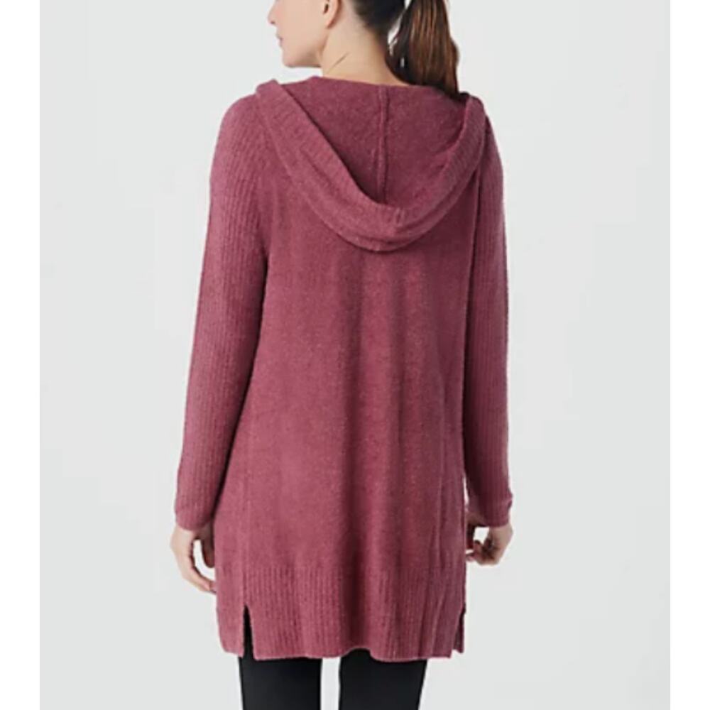 Barefoot Dreams CozyChic Lite Relaxed Hooded Cardi with Pockets Cardigan Sweater - Picture 3 of 12
